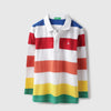 Boys Regular Fit Polo Neck Striped T-Shirt