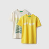 Boys Regular Fit Round Neck Typography Pack of 2 T-Shirt