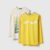Boys Regular Fit Round Neck Typography Pack of 2 T-Shirt
