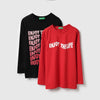 Boys Regular Fit Round Neck Typography Pack of 2 T-Shirt