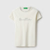 Girls Regular Fit Round Neck Typography High- Density T-Shirt