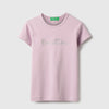 Girls Regular Fit Round Neck Typography High- Density T-Shirt