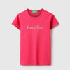 Girls Regular Fit Round Neck Typography High- Density T-Shirt