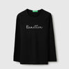 Girls Regular Fit Round Neck Typography High- Density T-Shirt