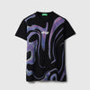 Boys Regular Fit Round Neck Printed Digital Wave T-Shirt