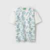 Boys Relaxed Fit Round Neck Grafitti Flock T-Shirt
