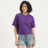 Women Round Neck Printed All Over Tonal Flock T-Shirt