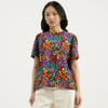 Women Round Neck Printed T-Shirt
