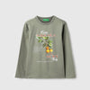 Boys Regular Fit Round Neck Printed Ponzano Orange Verbiage T-Shirt