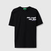 Boys Relaxed Fit Round Neck Printed No Risk No Fun Back Bike Print T-Shirt