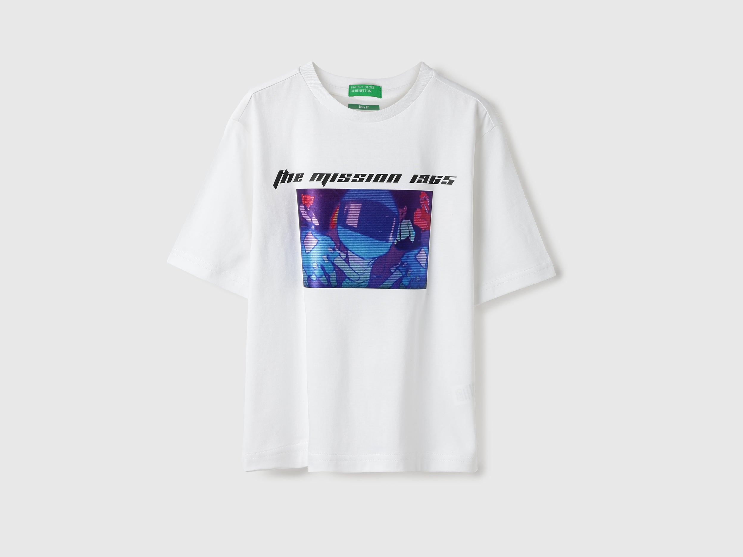 Boxy Fit Round Neck Printed Digital Fabric Transfer T-Shirt