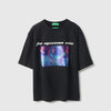Boxy Fit Round Neck Printed Digital Fabric Transfer T-Shirt