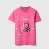 Boys Regular Fit Round Neck Metallic Technique T-Shirt