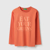 Boys Regular Fit Round Neck Printed Eat Your Greens T-Shirt