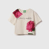 Girls Regular Fit Round Neck Floral T-Shirt