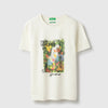 Girls Longline Fit Round Neck Graphic Print T-Shirt