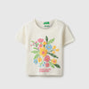 Boxy Fit Round Neck Floral Puff Print T-Shirt