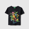 Boxy Fit Round Neck Floral Puff Print T-Shirt