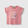 Girls Boxy Fit Round Neck Solid Nature Is The Future T-Shirt
