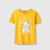 Girls Boxy Fit Round Neck Printed Crinkle Technique Poodle T-Shirt