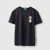 Girls Relaxed Fit Round Neck Graphic Print T-Shirt
