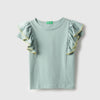 Girls Regular Fit Round Neck Solid T-Shirt