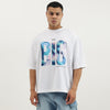 Men Supersize Fit Crew Neck Printed Think Big Fabric Transfer Jersey T-Shirt