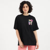 Women Round Neck Back Diffused Floral T-Shirt