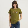 Women Round Neck Embroidered Garden Branding T-Shirt