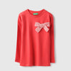 Girls Regular Fit Round Neck Solid T-Shirt