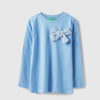 Girls Regular Fit Round Neck Solid T-Shirt