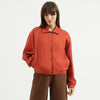 Women Regular Fit Shirt Collar Solid Snap Button Interlock Jacket