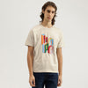 Men Boxy Fit Crew Neck Graphic Print T-Shirt