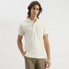 Men Regular Fit Polo Neck Textured Since Towel T-Shirt