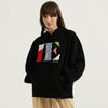 Women Hooded Neck Graphic Print Sweatshirt