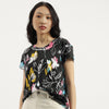 Women Round Neck Floral Print T-Shirt