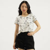Women Round Neck Floral T-Shirt