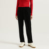 Women Solid Crop Pull Up Folded Hem Trousers