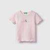 Girls Regular Fit Round Neck Stripe Top
