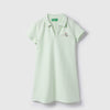Girls Regular Fit Polo Neck Stripe Dress