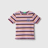 Girls Regular Fit Round Neck Striped Rib Top