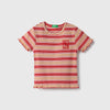 Girls Regular Fit Round Neck Striped Rib Top