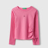 Girls Regular Fit Round Neck Solid Top