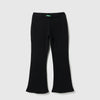 Girls Solid Regular Fit Rib Flared Leggings