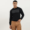 Men Regular Fit Crew Neck Solid Tex Transfer Interlock Sweatshirt