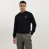 Men Regular Fit Crew Neck Solid Branded Interlock Sweatshirt