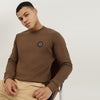 Men Regular Fit Crew Neck Solid Branded Interlock Sweatshirt