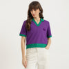 Women Polo Neck Solid Plutch Branding T-Shirt