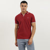 Men Regular Fit Polo Neck Solid Pique T-Shirt