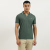 Men Regular Fit Polo Neck Solid Pique T-Shirt